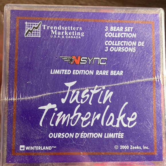 Set of 2 NSYNC Collectible 2000 Limited Edition RARE Bear Justin Timberlake - Picture 3 of 8